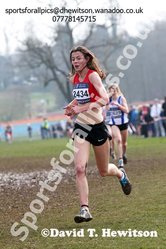 Jessica Judd (Essex) during the under-20 womens Inter Counties Cross Country, Cofton Park, Birmingham. Photo: David T. Hewitson/Sports for All Pics